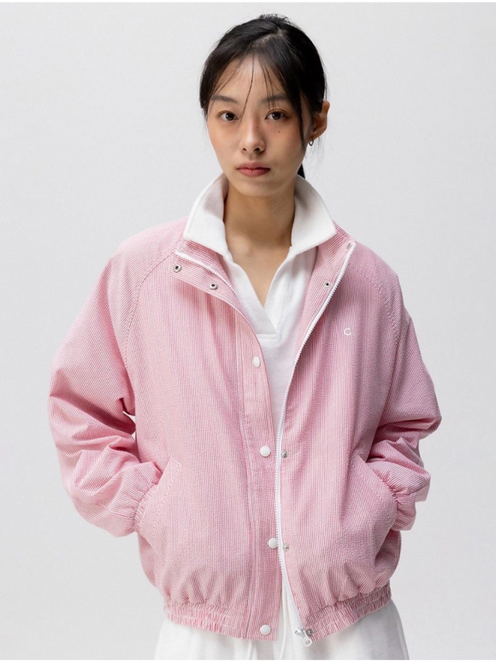 Clove Seersucker Blouson (Red)
